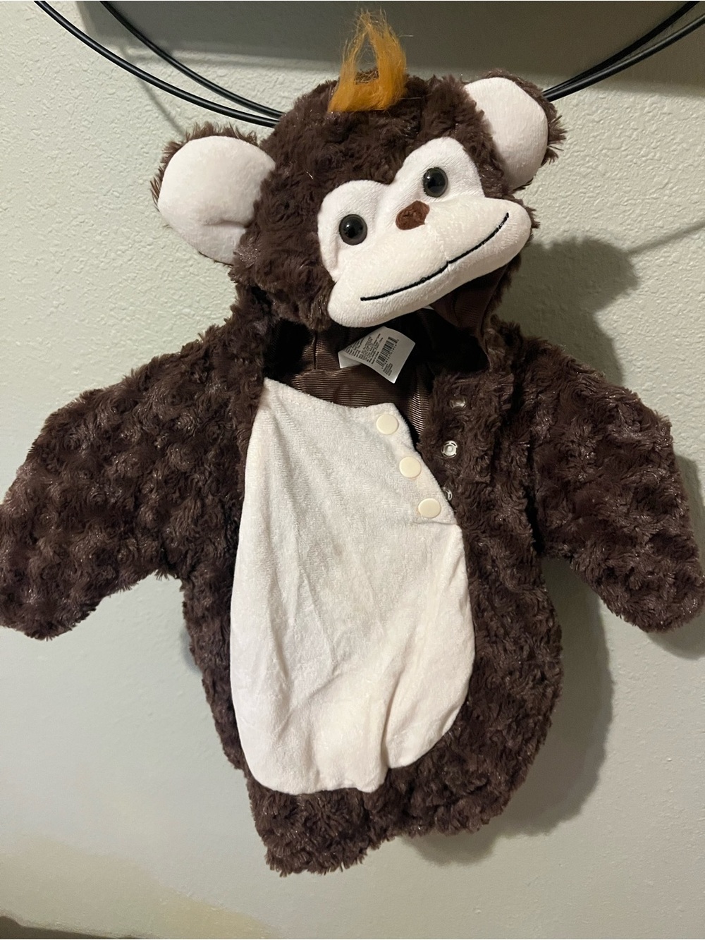 Plush Monkey Kids Costume onesie - Brown and Cream